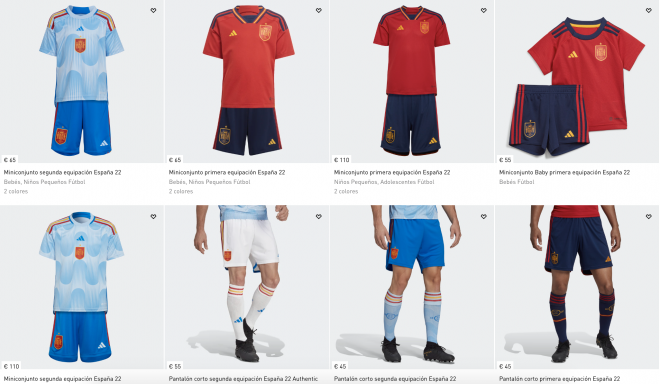 Los precios de las camisetas de España para Qatar 2022