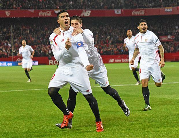 José Antonio Reyes celebra su gol en el derbi de 2016.