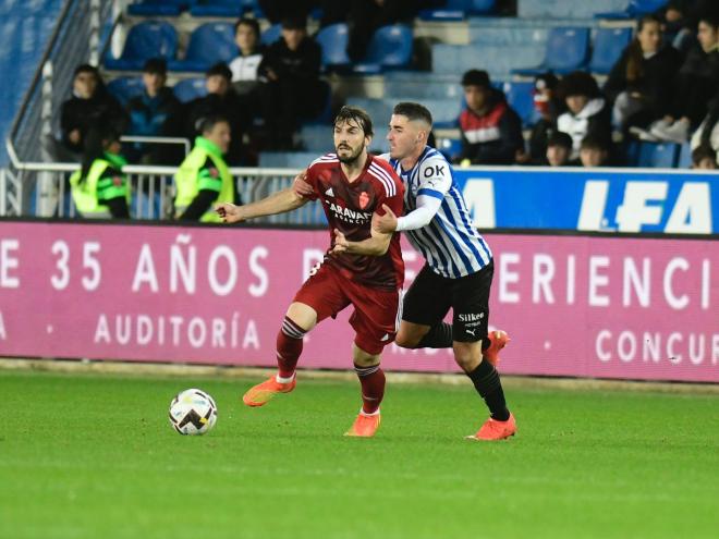 Jair, durante el Albacete-Real Zaragoza (Foto: LaLiga).