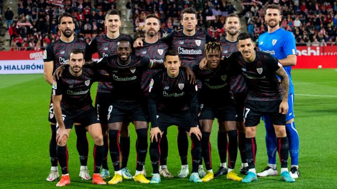 Once del Athletic de Valverde este viernes ante el Girona en Montilivi (Foto: Athletic Club).