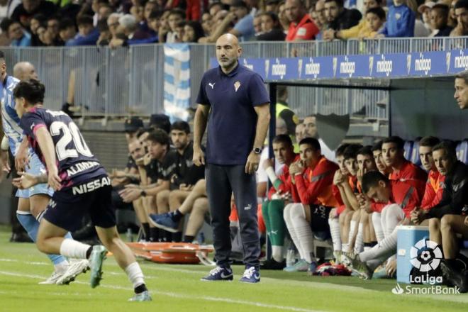 Abelardo, en el Málaga-Sporting (Foto: LaLiga).