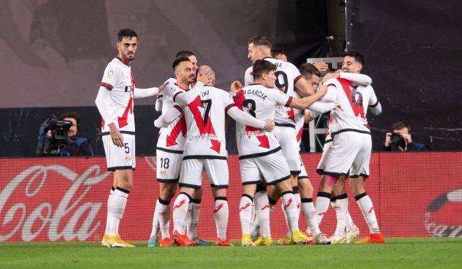 Celebración del Rayo tras marcar al Real Madrid (Foto: Cordon Press).