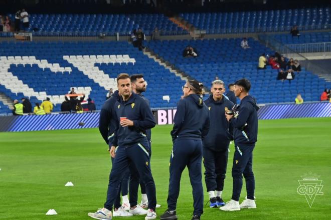 Cala, junto a Espino en el Bernabéu (Foto: Cádiz CF).