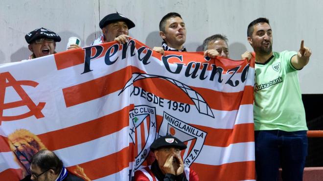 La Peña Gainza de Minglanilla animó al Athletic Club en la Copa en Alzira.