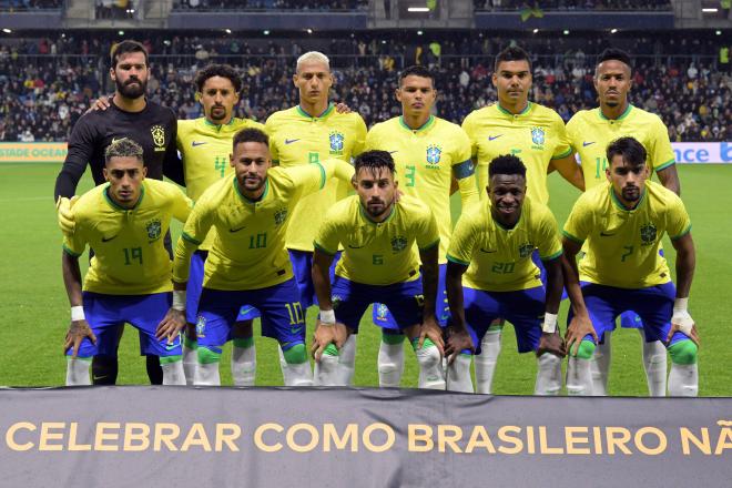 La selección de Brasil, en un partido amistoso (Foto: Cordon Press).