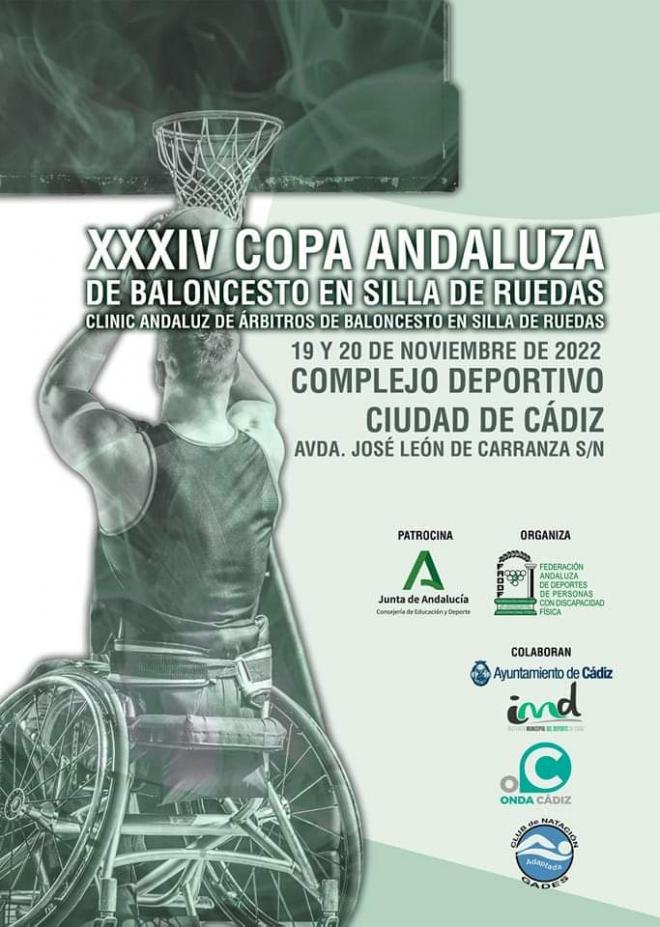 Cartel de la XXXIV edición de la Copa Andaluza de baloncesto en silla.