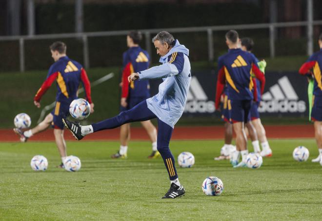 Luis Enrique, en el entrenamiento de la selección española (Foto: Sefutbol).