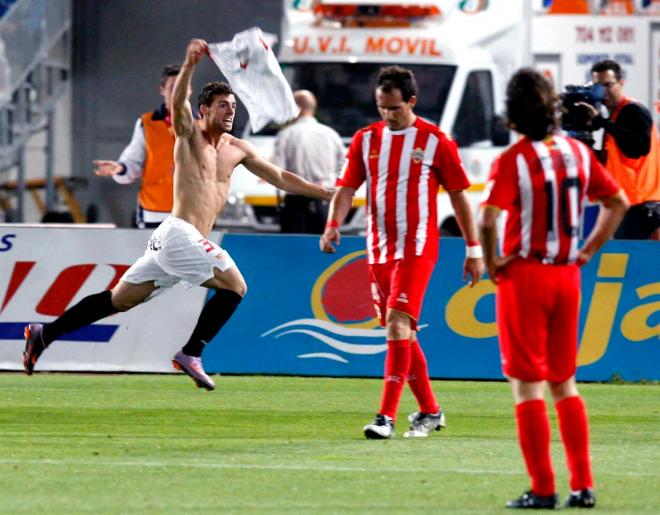 Celebración del tanto de Rodri ante el Almería (Foto: EFE).