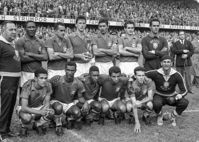 La selección de Brasil en la final del Mundial de Suecia de 1958 (Foto: Cordon Press).