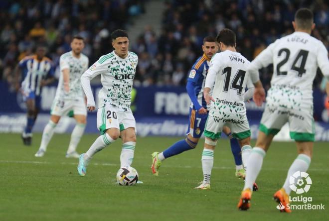 Hugo Rama en el Ponferradina-Oviedo (Foto: LaLiga).