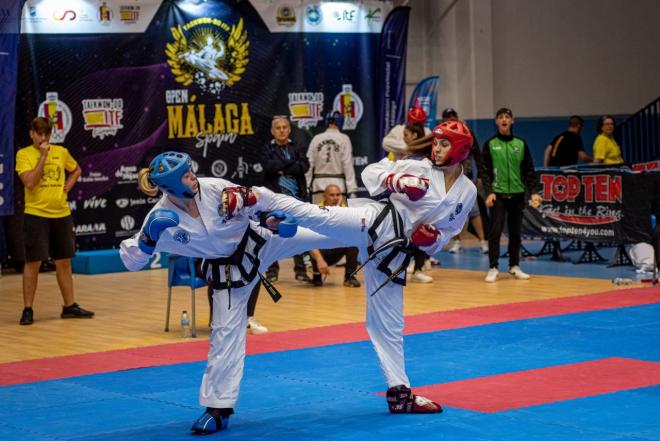 Uno de los combates del Open Internacional de Taekwon-do de Málaga (Foto: Matías Valente / Estudio Mint).