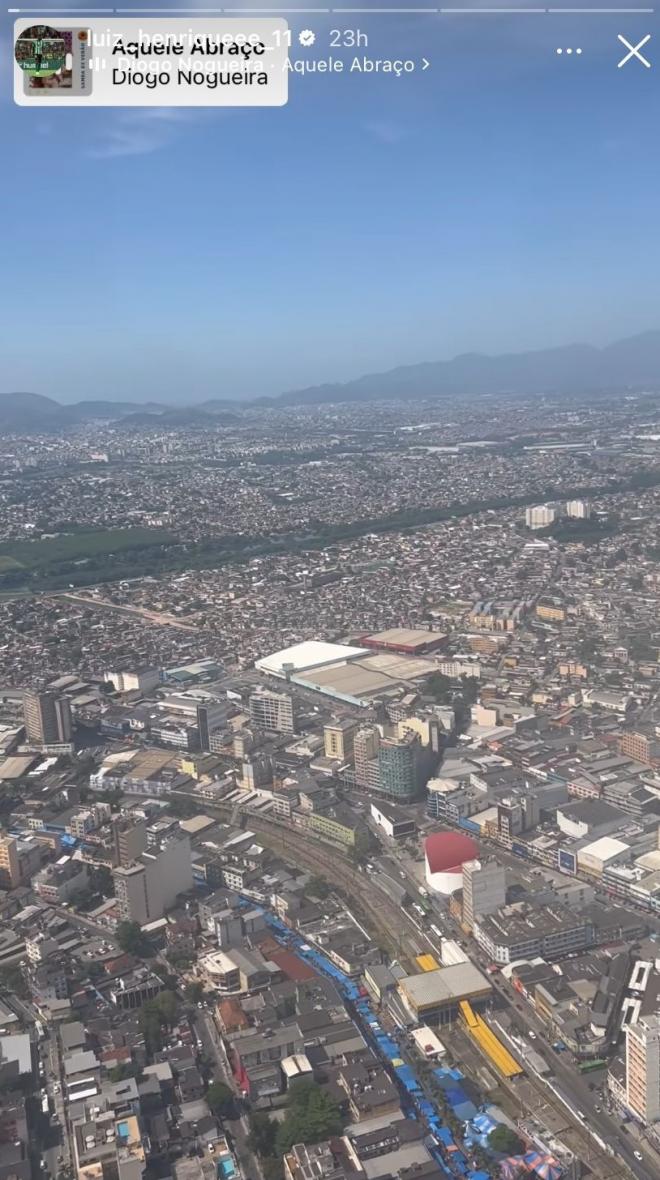 Luiz Henrique  aterrizando en la ciudad brasileña (Foto: Instagram)