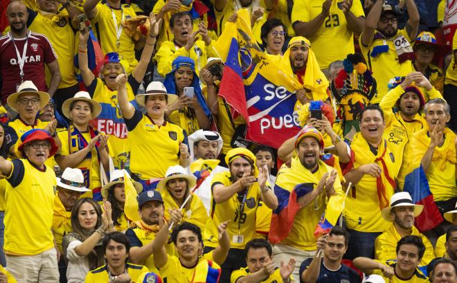 La afición de Ecuador, en el partido ante Qatar (Foto: Cordon Press).