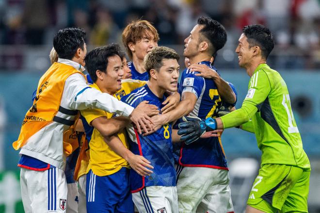 Ritsu Doan celebrando su gol con la selección de Japón (Foto: Cordon Press).