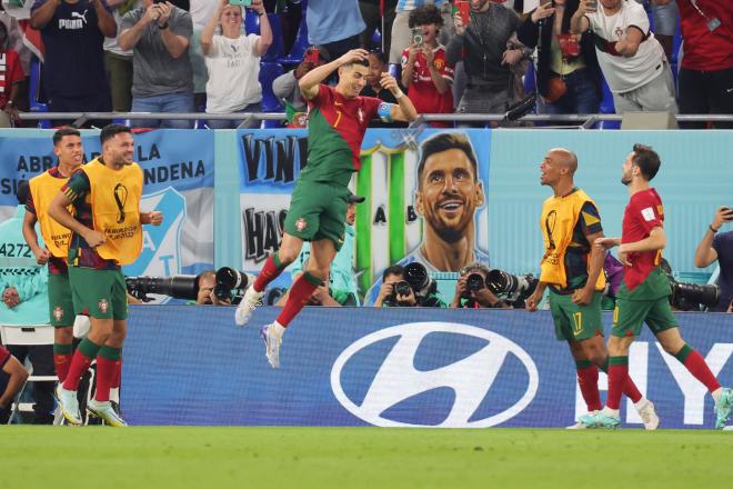 Cristiano celebra su gol de penalti en el Portugal-Ghana del Mundial de Qatar (Foto: EFE)