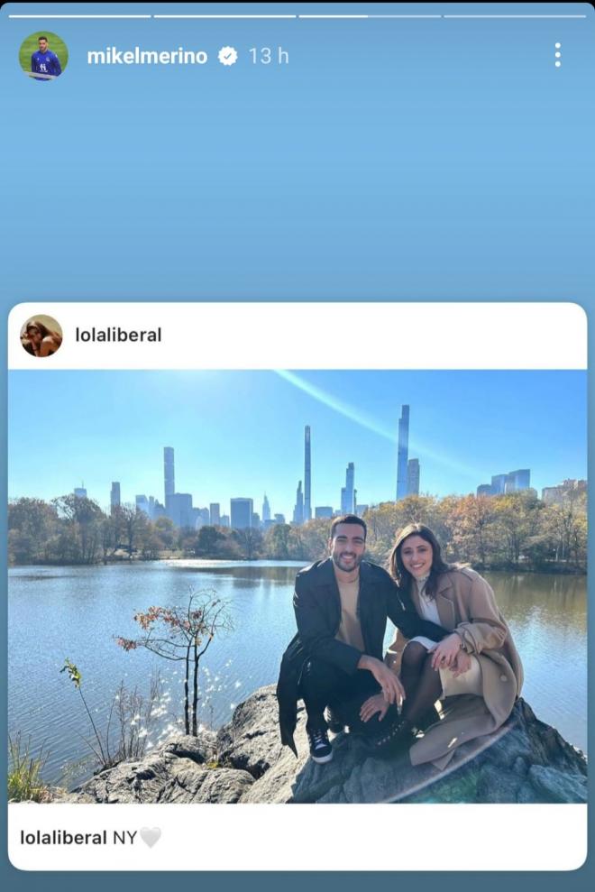 Mikel Merino y su novia pasan unos días en Nueva York.