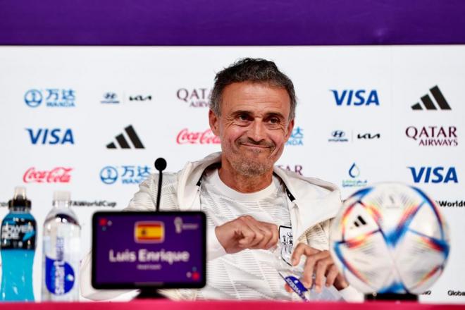 Luis Enrique, en una rueda de prensa en el Mundial de Qatar (Foto: RFEF).