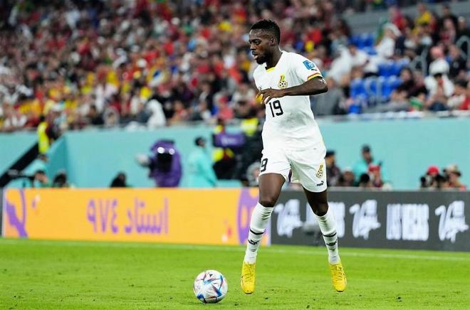 El delantero del Athletic Club Iñaki Williams jugando con Ghana el Mundial de Qatar.