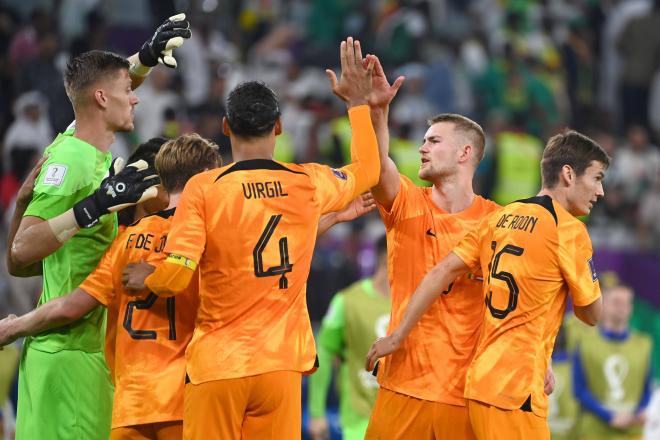 Holanda celebrando su gol a Ecuador (Foto: Cordon Press).