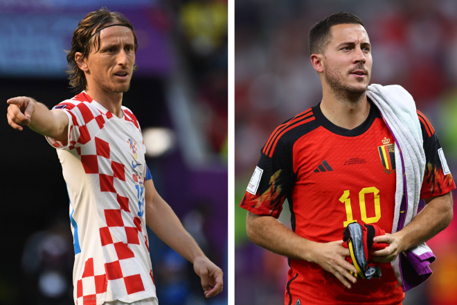 Luka Modric y Eden Hazard, capitanes de Croacia y Bélgica respectivamente (Foto: Cordon Press).
