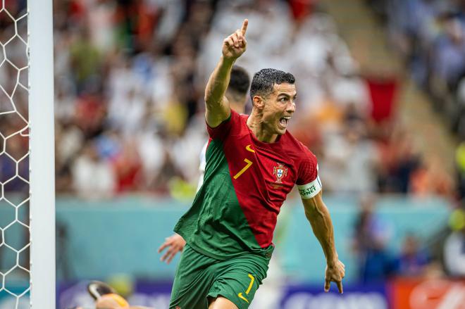Cristiano Ronaldo celebra un gol con Portugal en el Mundial de Qatar (Foto: Cordon Press).