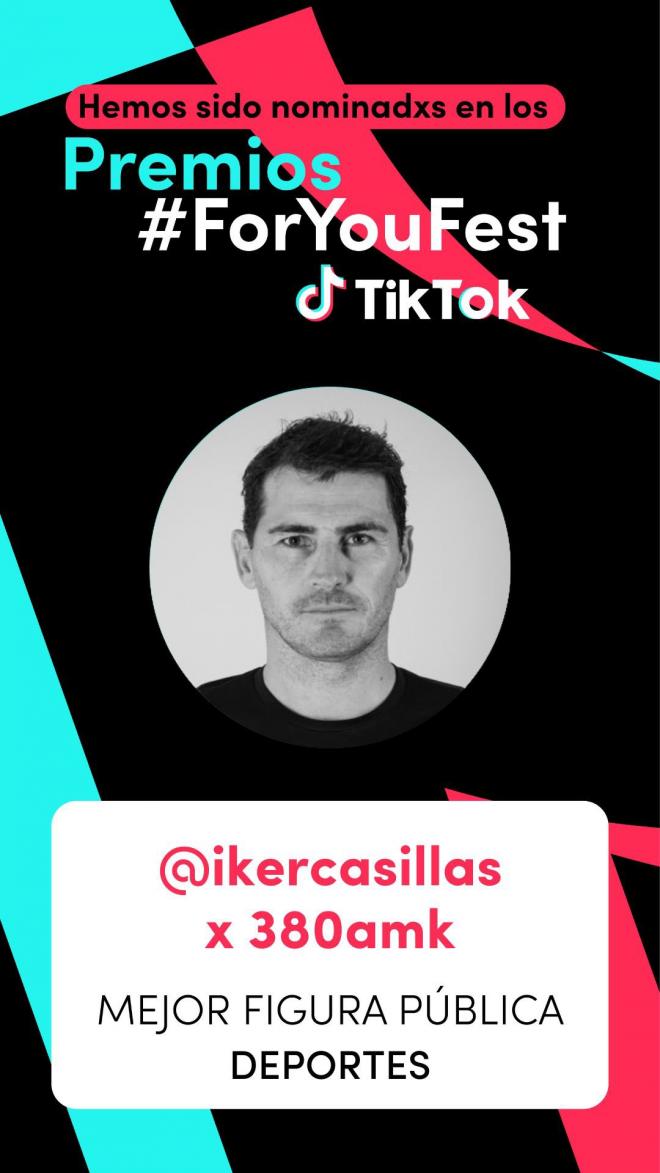 De la opinión de Hierro al premio de Iker Casillas en TikTok: su nominación en la red social. (Tw: @IkerCasillas)