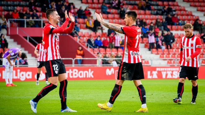 Los jugadores del Athletic celebran un gol  en el amistoso ante el Valladolid (Foto: Athletic Club)