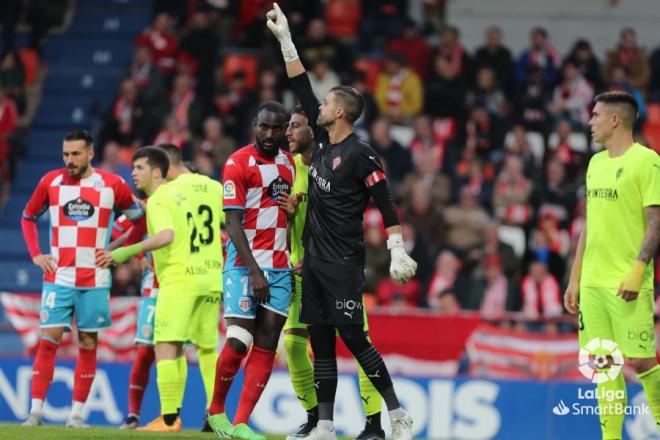 Cuéllar, durante el Lugo-Sporting (Foto: LaLiga).