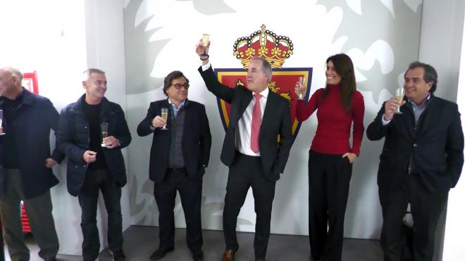 El brindis de Navidad de Jorge Más en el Real Zaragoza