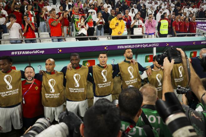 Carvalho, junto a Cristiano Ronaldo, ante Marruecos (Foto: EFE).