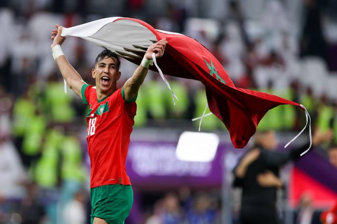 El Yamiq celebrando la victoria contra Portugal (Foto: Cordon Press).