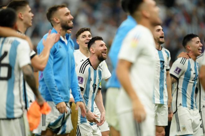 Leo Messi celebra el pase de Argentina a la final del Mundial (Foto: Cordon Press).