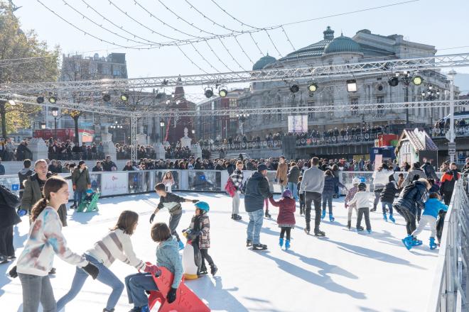 La pista de patinaje de Bilbao Gabonak en diciembre de 2022.