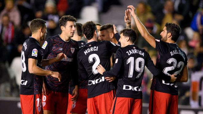 Celebración del gol de Guruzeta en El Plantío. (Foto: Athletic Club)