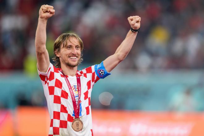 Modric celebra el bronce de Croacia (FOTO: Cordón Press).