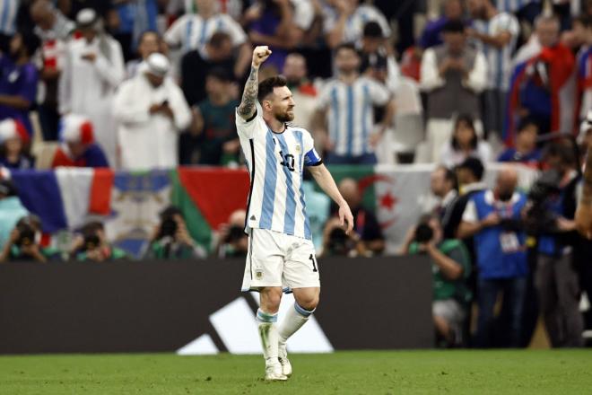 Messi celebra su gol en la final del Mundial de Qatar (Foto: Cordon Press).