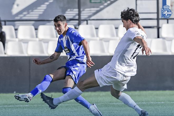 La acción del gol de Diego Villares en el Ceuta-Dépor (Foto: RCD)