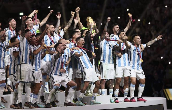 La Albiceleste festeja el Mundial ganado por Argentina (Foto: Cordon Press).