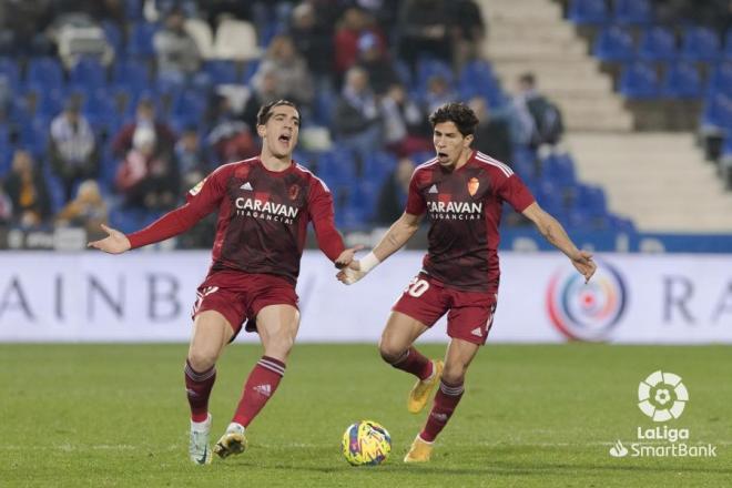 Giuliano, hijo de Simeone, se desespera en el Leganés-Real Zaragoza. (Foto: LaLiga)