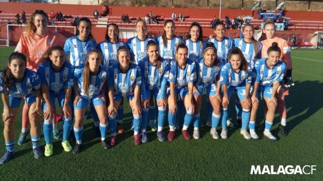 Las jugadoras del Málaga Femenino, antes de jugar ante el Tenerife (Foto: MCFF).