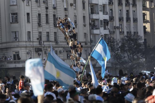 Una muestra de la celebración de Argentina tras proclamarse Campeona del Mundo (Foto: Cordon Press