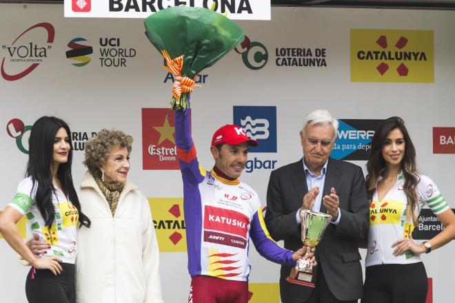 'Purito' Rodríguez en el podium de la Vuelta de Cataluña 2016 (Foto: Cordon Press).