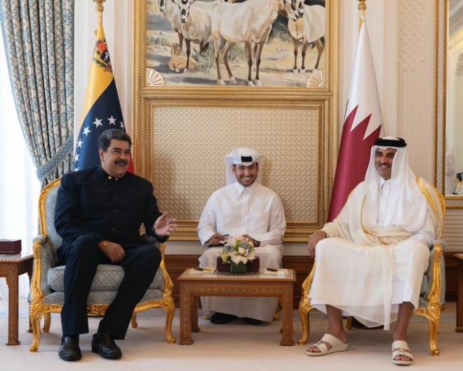 Maduro en su visita a Qatar con el emir Tamim Bin Hamad (Foto: @Tamim Bin Hamad