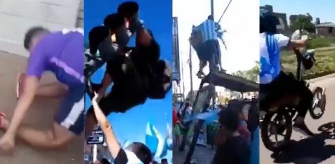 Las peores caídas de la celebración de Argentina en Buenos Aires.