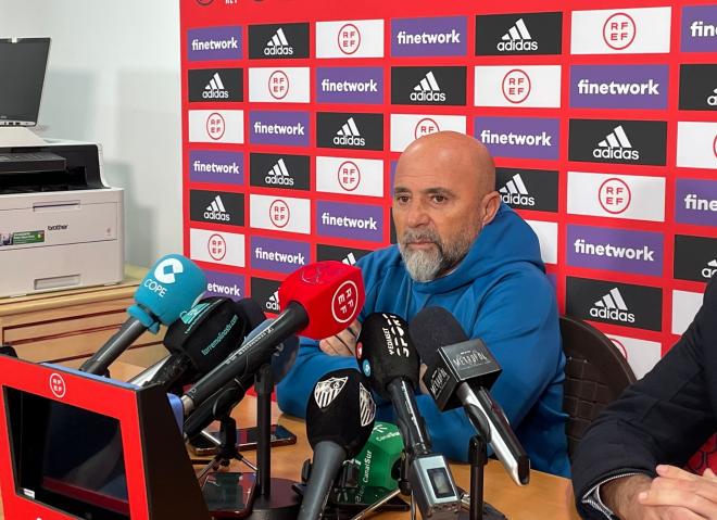 Jorge Sampaoli, en la sala de prensa de El Pozuelo.