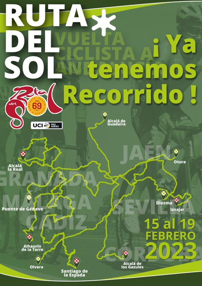 Cartel del recorrido de la Vuelta Ciclista a Andalucía Ruta del Sol (Foto: Deporinter)