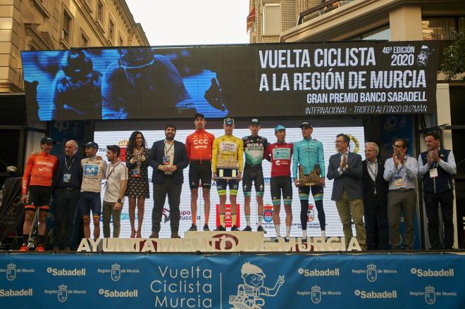 El podium de La Vuelta a Murcia 2020 (Foto: Cordon Press).