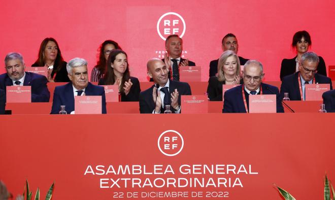 Luis Rubiales, en la Asamblea General de la RFEF.