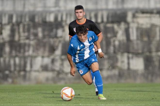 Kevin Sánchez, delantero del Deportivo Juvenil, es el jugador a vigilar en el equipo de Manuel Pablo (Foto: RCD)