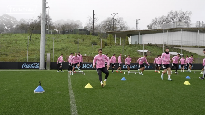 Entrenamiento del Celta preparando el duelo ante el Sevilla.